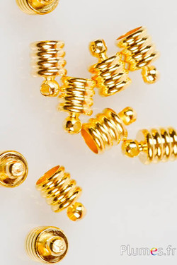 Embout - longeur 10 mm, Ø 5.5 mm, trou 1.5 mm - doré